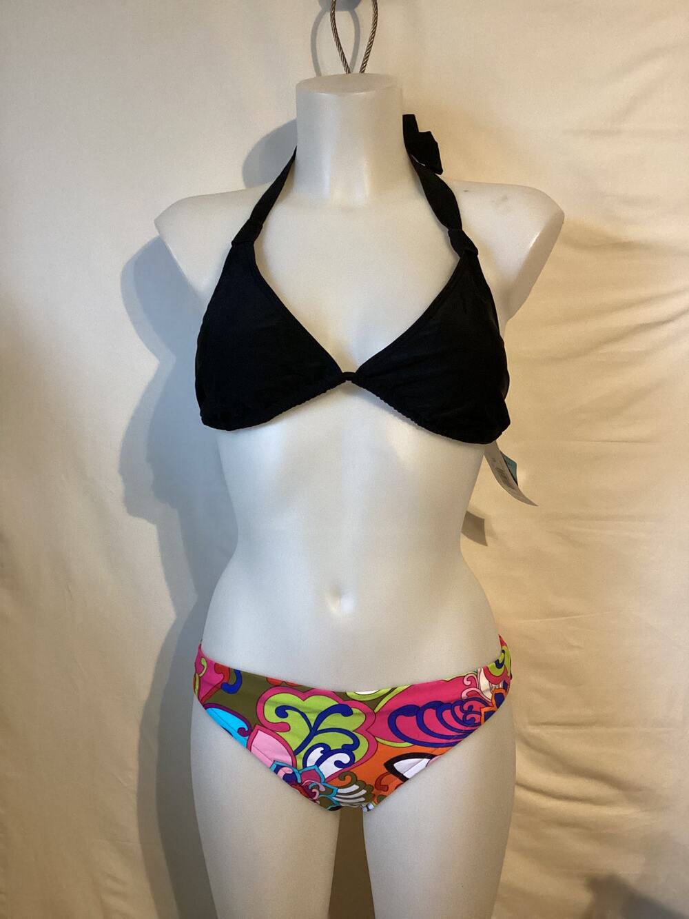 1298 NWT Bikini Bay CTBL Triangle Cup Size Halter Top 6 w/Low Waist Bottom 14